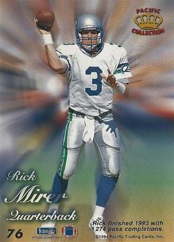 1994 Pacific Prisms - Gold #76 Rick Mirer Back
