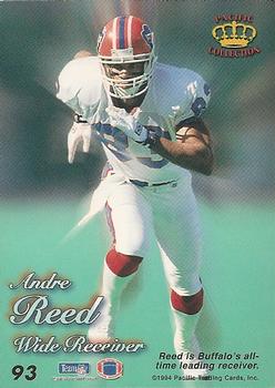1994 Pacific Prisms - Gold #93 Andre Reed Back