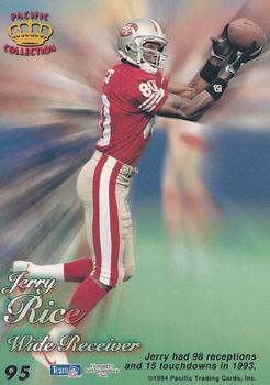 1994 Pacific Prisms - Gold #95 Jerry Rice Back