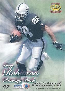 1994 Pacific Prisms - Gold #97 Greg Robinson Back