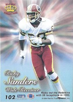1994 Pacific Prisms - Gold #102 Ricky Sanders Back