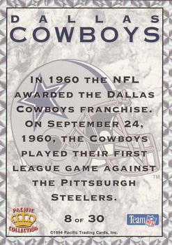 1994 Pacific Prisms - Team Helmets #8 Dallas Cowboys Back