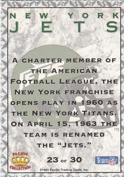 1994 Pacific Prisms - Team Helmets #23 New York Jets Back