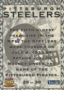 1994 Pacific Prisms - Team Helmets #25 Pittsburgh Steelers Back