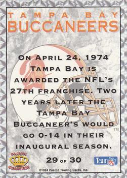 1994 Pacific Prisms - Team Helmets #29 Tampa Bay Buccaneers Back