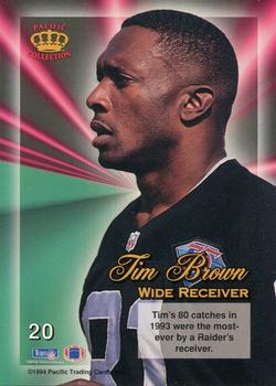 1994 Pacific Triple Folder - Rookies and Stars #20 Tim Brown Back