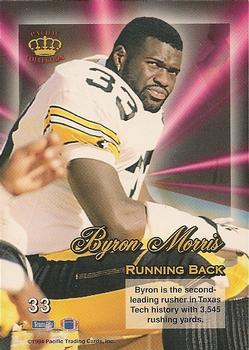 1994 Pacific Triple Folder - Rookies and Stars #33 Byron Morris Back