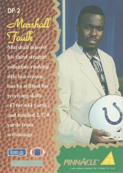 1994 Pinnacle - Draft Pinnacle Dufex Exchange #DP2 Marshall Faulk Back