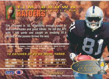 1994 Pinnacle - Trophy Collection #27 Tim Brown Back