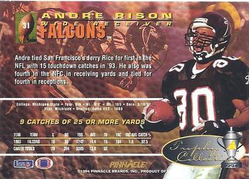 1994 Pinnacle - Trophy Collection #31 Andre Rison Back