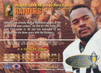 1994 Pinnacle - Trophy Collection #64 Anthony Smith Back