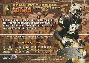 1994 Pinnacle - Trophy Collection #132 Renaldo Turnbull Back