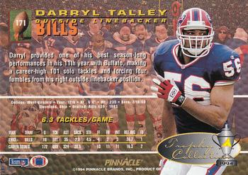 1994 Pinnacle - Trophy Collection #171 Darryl Talley Back