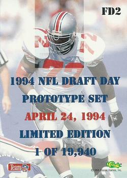 1994 Pro Line Live - Draft Day NYC #FD2 Dan Wilkinson Back