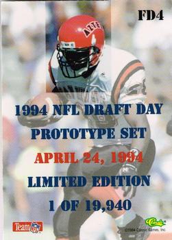 1994 Pro Line Live - Draft Day NYC #FD4 Marshall Faulk Back