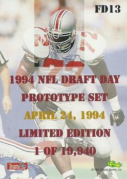 1994 Pro Line Live - Draft Day NYC #FD13 Dan Wilkinson Back