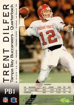 1994 Pro Line Live - Spotlight #PB1 Trent Dilfer Back