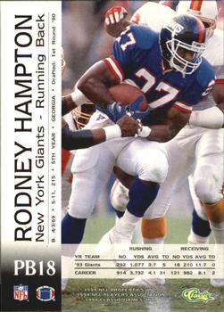 1994 Pro Line Live - Spotlight #PB18 Rodney Hampton Back