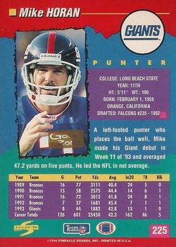 1994 Score - Gold Zone #225 Mike Horan Back