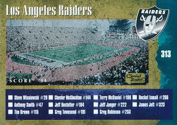 1994 Score - Gold Zone #313 Los Angeles Raiders / Minnesota Vikings Front