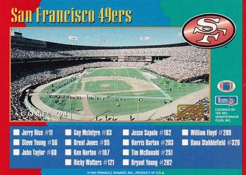 1994 Score - Gold Zone #317 Pittsburgh Steelers / San Francisco 49ers Back