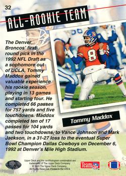 1993 Upper Deck #32 Tommy Maddox Back