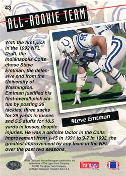 1993 Upper Deck #43 Steve Emtman Back