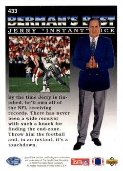 1993 Upper Deck #433 Jerry Rice Back