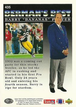 1993 Upper Deck #435 Barry Foster Back