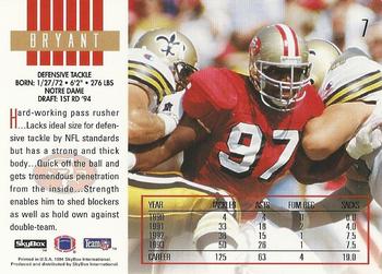 1994 SkyBox Impact - Rookie Exchange #7 Bryant Young Back