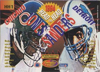1994 Sportflics - Head-To-Head #HH1 Barry Sanders / Dante Jones Back