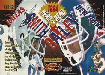 1994 Sportflics - Head-To-Head #HH2 Emmitt Smith / Carlton Bailey Back