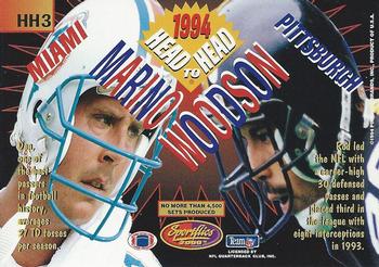1994 Sportflics - Head-To-Head #HH3 Dan Marino / Rod Woodson Back