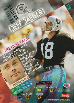 1994 Stadium Club - Super Teams Super Bowl XXIX #128 Jeff Jaeger Back