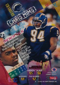 1994 Stadium Club - Super Teams Super Bowl XXIX #241 Chris Mims Back