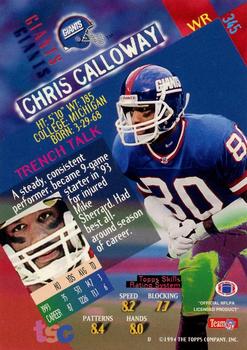 1994 Stadium Club - Super Teams Super Bowl XXIX #345 Chris Calloway Back