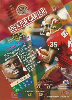 1994 Stadium Club - Super Teams Super Bowl XXIX #384 Dexter Carter Back