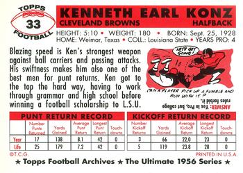 1994 Topps Archives 1956 #33 Ken Konz Back