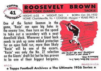 1994 Topps Archives 1956 #41 Roosevelt Brown Back