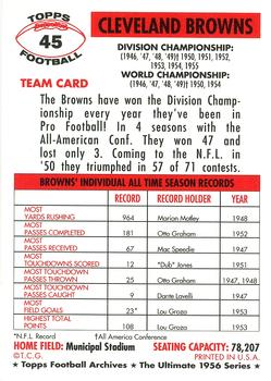 1994 Topps Archives 1956 #45 Cleveland Browns Back