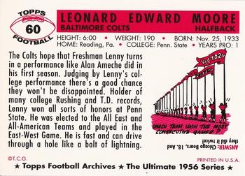 1994 Topps Archives 1956 #60 Lenny Moore Back