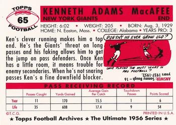 1994 Topps Archives 1956 #65 Ken MacAfee Back