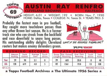 1994 Topps Archives 1956 #69 Ray Renfro Back