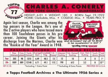 1994 Topps Archives 1956 #77 Charley Conerly Back