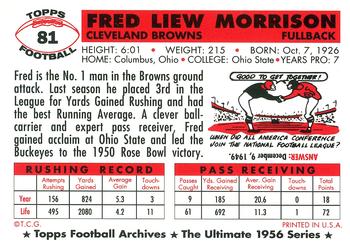 1994 Topps Archives 1956 #81 Fred Morrison Back