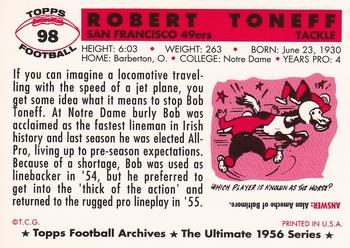 1994 Topps Archives 1956 #98 Bob Toneff Back