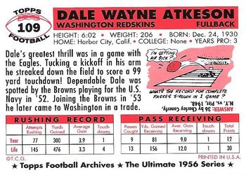 1994 Topps Archives 1956 #109 Dale Atkeson Back