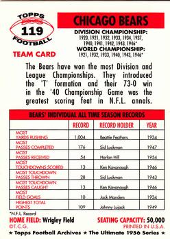 1994 Topps Archives 1956 #119 Chicago Bears Back