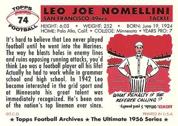 1994 Topps Archives 1956 #74 Leo Nomellini Back