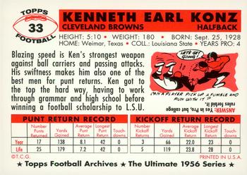 1994 Topps Archives 1956 - Gold #33 Ken Konz Back